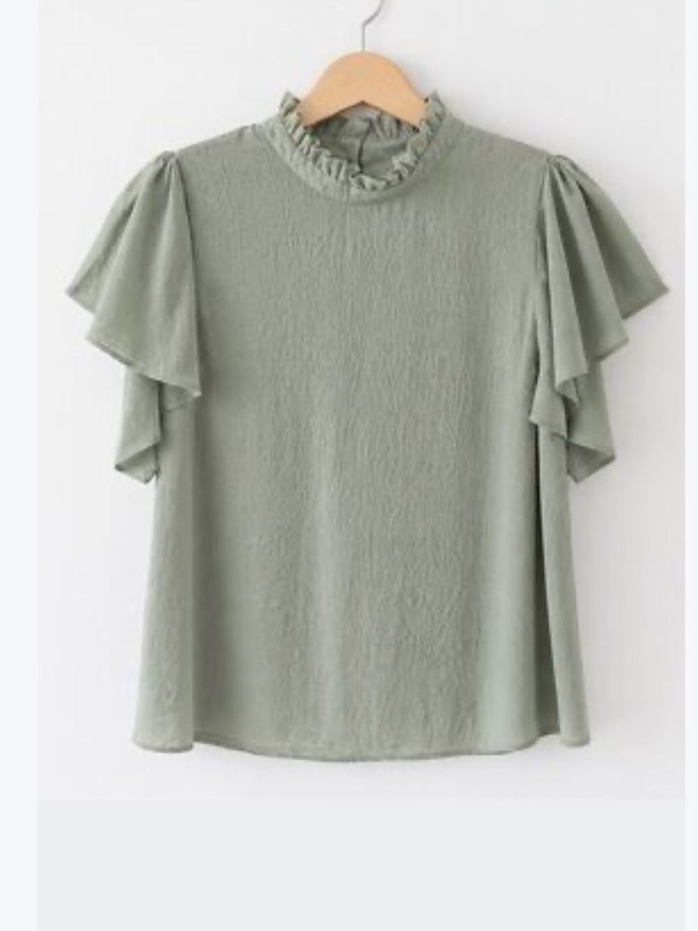 ELLIATT Ruffled Mock-Neck Flutter Sleeve Top - Picture 2 of 10